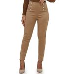 Pantalons taille haute La Modeuse camel Taille XL look fashion pour femme 