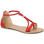 Sandales La Modeuse rouges Pointure 39 avec un talon jusqu'à 3cm look fashion pour femme 