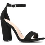 Chaussures montantes La Modeuse noires à talons carrés à bouts ronds Pointure 41 look fashion pour femme 