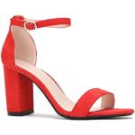 Sandales à brides La Modeuse rouges Pointure 38 look fashion pour femme 