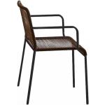 la palma Chaise de fauteuil en châssis noir empilable Aria marron tabac lxHxP 55x76x53cm