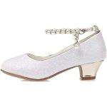Chaussures de danse blanches en caoutchouc à perles Pointure 29 look casual pour fille 