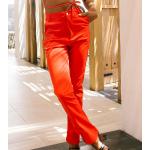 Pantalons taille haute rouges en cuir Taille L pour femme en promo 