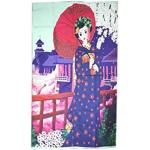 lachineuse - Noren Japonais Sakura en Fleurs - Rideau Japonais Femme Japonaise - Décoration Porte & Murs - Tapisserie Murale - 90 x 150 cm - Tableau Traditionnel - Idée Cadeau Déco Asiatique