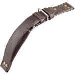 Laco - Montres - Avec bracelet en cuir, rivet, motif aviateur et bracelet de rechange - 20 mm - De finition exceptionnelle - Marron, Cuir