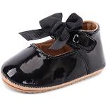 Chaussures montantes pour baptême noires en cuir synthétique respirantes look fashion pour fille 