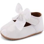 Chaussures montantes pour baptême blanches en cuir synthétique respirantes look fashion pour fille 