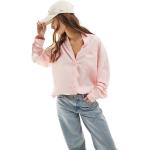 Chemises Lacoste roses en lyocell col italien éco-responsable Taille XL pour femme en promo 