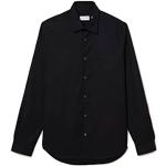 Chemises cintrées Lacoste noires en popeline Taille XL look fashion pour homme en promo 