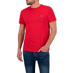 T-shirts Lacoste rouges en coton à manches courtes à manches courtes à col rond Taille S look fashion pour homme 