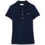 Polos brodés Lacoste bleu nuit en jersey bio Taille XL look fashion pour femme 