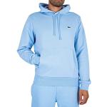Sweats Lacoste bleus en jersey bio à capuche Taille L look fashion pour homme en promo 