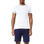 T-shirts Lacoste blancs en jersey à manches courtes à manches courtes à col rond Taille 3 XL look fashion pour homme en promo 