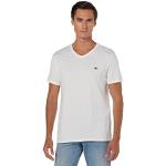 T-shirts col V Lacoste blancs en jersey à manches courtes à col en V Taille 3 XL look fashion pour homme en promo 