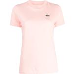 T-shirts Lacoste rose bonbon en coton mélangé à manches courtes Taille XL pour femme en promo 