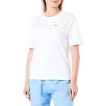 T-shirts Lacoste blancs en jersey à manches courtes à manches courtes à col rond Taille XS look fashion pour femme 
