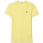 T-shirts Lacoste jaune pastel à manches courtes bio à manches courtes à col rond Taille L look fashion pour femme 