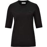 T-shirts Lacoste noirs en jersey à manches courtes à manches trois-quart à col rond Taille S look fashion pour femme 