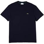 T-shirts Lacoste bleu marine en jersey à manches courtes bio à manches courtes à col rond Taille XXS look fashion pour homme en promo 
