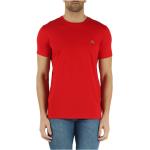 T-shirts col rond Lacoste rouges en coton à manches courtes à col rond Taille XS look casual pour homme 