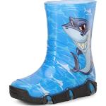 Bottes de pluie Ladeheid bleues en caoutchouc à motif requins imperméables Pointure 25 look casual pour garçon 