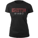 T-shirts noirs en coton Led Zeppelin à manches courtes Taille L look Rock pour femme 