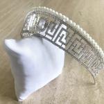 Diadèmes de mariage en métal à perles de mariage art déco 