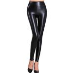 Leggings en cuir noirs en cuir synthétique Taille XXL look fashion pour femme 