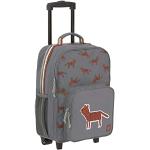 Valises trolley & valises roulettes Lässig grises à motif tigres avec poches extérieures look fashion pour enfant 