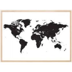 Bildverkstad Carte du monde - Noir Poster (21x29,7 cm (A4))