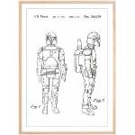 Bildverkstad Dessin de brevet - Star Wars - Boba Fett - Blanc Poster (50x70 cm)