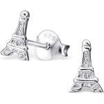 Boucles d'oreilles Laimons argentées en argent en argent Tour Eiffel look fashion pour femme 