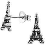 Boucles d'oreilles Laimons argentées en argent en argent Tour Eiffel look fashion pour femme 