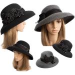 Chapeaux en feutre noirs en feutre 58 cm look chic pour femme 