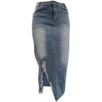 Minijupes en jean bleus clairs en cuir longues Taille M look fashion pour femme en promo 