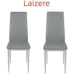 Chaises design grises en cuir synthétique en lot de 2 modernes 