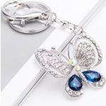 Porte-clés en cristal à strass à motif papillons look fashion 