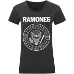 LaMAGLIERIA T-Shirt Femme Ramones - T-Shirt 100% Coton, L,Noir