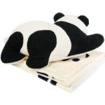 Coussins blancs en velours à motif pandas moelleux 40x60 cm pour enfant 