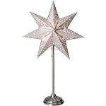 Lampadaire papier étoile étoile Blanc à base de métal argenté 55 x 34 cm Câble 1,80 m 230 V E14 sans ampoule