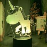 Lampe veilleuse Licorne 3d cadeau enfants Personnalisé pas cher