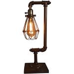 Lampes de table ampoules E27 marron en bois massif steampunk 