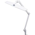Velleman Lampe de bureau LED avec pince, bras articulé, interrupteur marche/arrêt et fonction variateur, 84 LED, largeur de 58 cm, 21 W, 6500 K, blanc