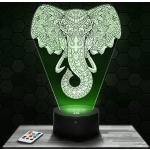 Lampes USB noires à motif éléphants 