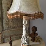 Lampes de table blanc d'ivoire en résine style campagne 