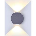 V-TAC Lampe LED Cob 6 W murale en aluminium gris Wall Light Blanc chaud 3000 K Ip65
