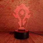 Lampe LED World of Warcraft La Horde Couleurs changeantes Alimentation USB Lumière nocturne