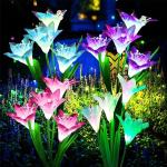 Lanternes solaires à motif fleurs 