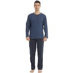 Pyjamas en polaires Lanbaosi bleu marine à carreaux Taille M look casual pour homme en promo 