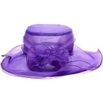 Chapeaux Fedora de mariage violets en tulle Tailles uniques look fashion pour femme 